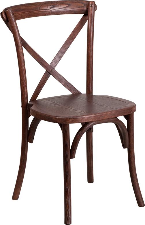 Flash Furniture HERCULES Series Stackable Mahogany Wood Cross Back Chair – XU-X-MAH-GG Supply