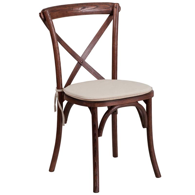 Flash Furniture HERCULES Series Stackable Mahogany Wood Cross Back Chair with Cushion – XU-X-MAH-NTC-GG Online Hot Sale