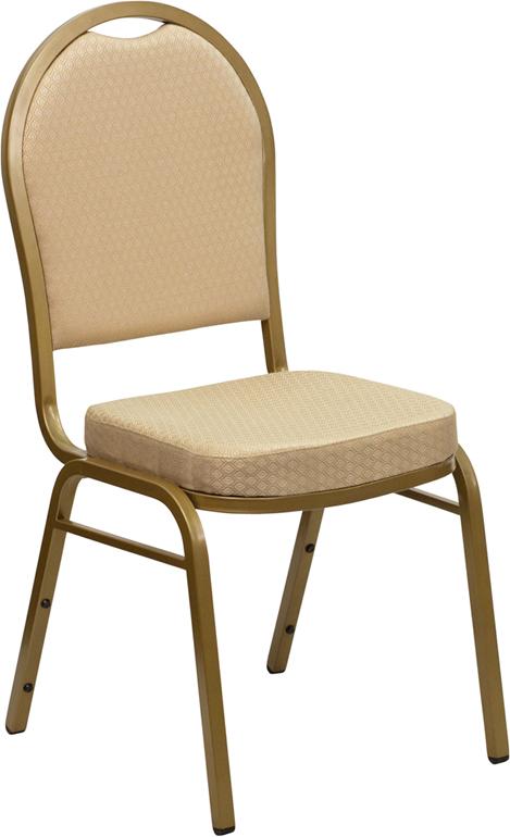 Flash Furniture HERCULES Series Dome Back Stacking Banquet Chair in Beige Patterned Fabric – Gold Frame – FD-C03-ALLGOLD-H20124E-GG Online Sale