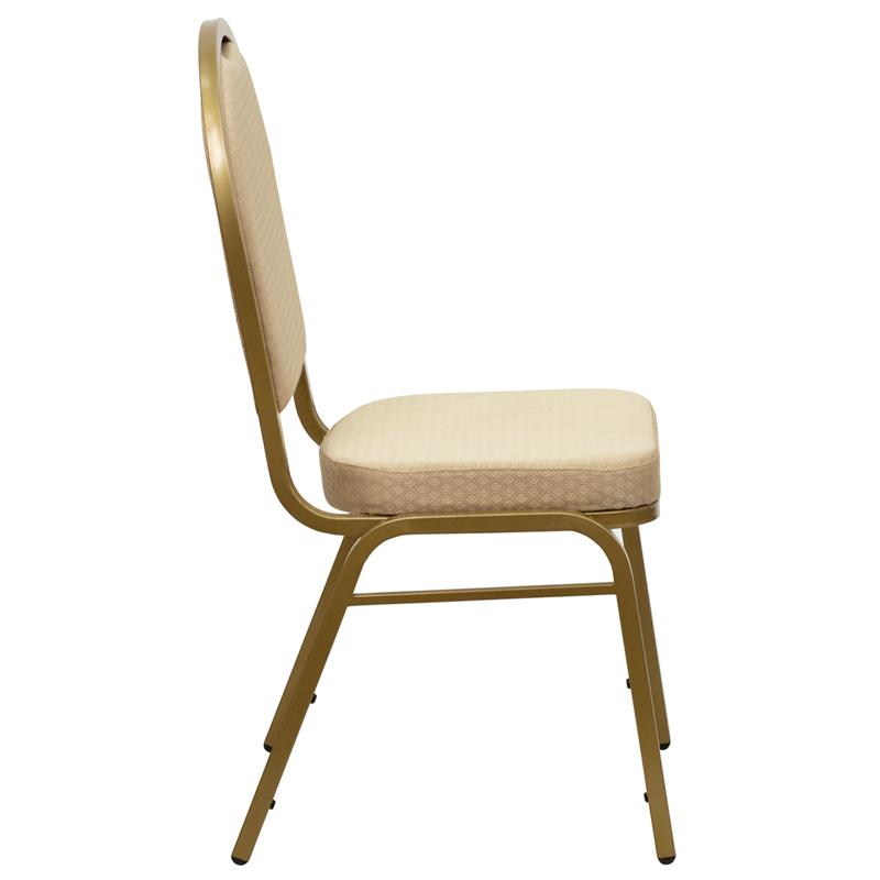 Flash Furniture HERCULES Series Dome Back Stacking Banquet Chair in Beige Patterned Fabric – Gold Frame – FD-C03-ALLGOLD-H20124E-GG Online Sale
