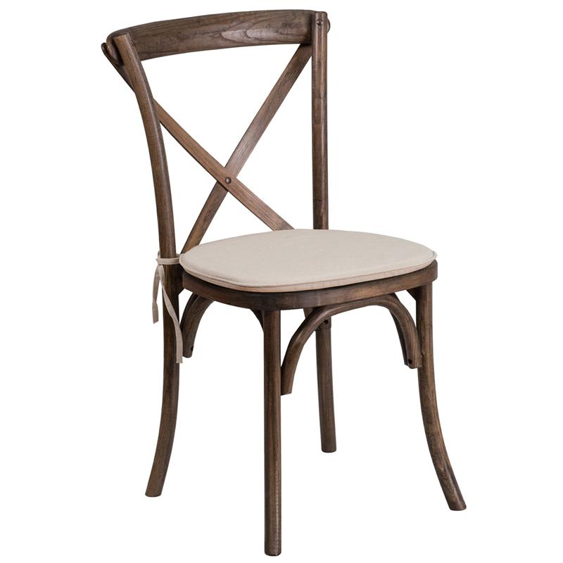 Flash Furniture HERCULES Series Stackable Early American Wood Cross Back Chair with Cushion – XU-X-EA-NTC-GG Supply