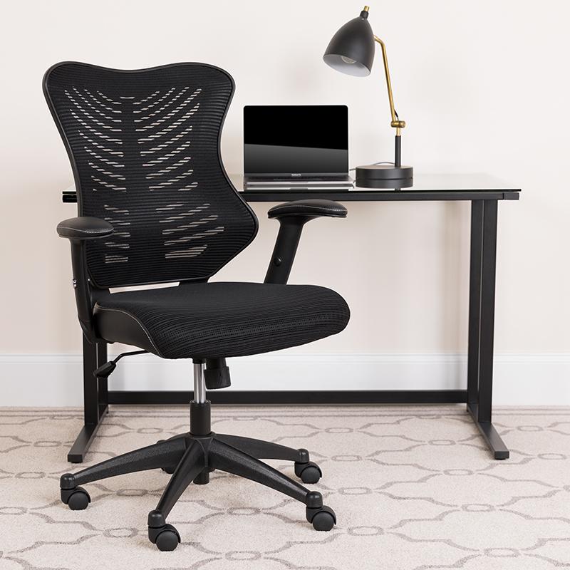 Flash Furniture High Back Designer Black Mesh Executive Swivel Chair with Adjustable Arms – BL-ZP-806-BK-GG Online now