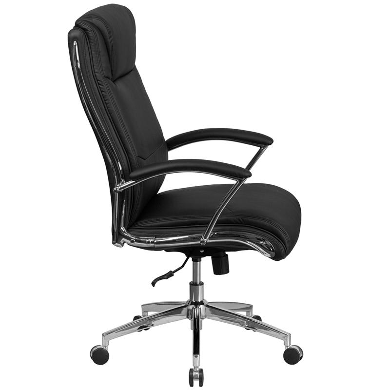 Flash Furniture High Back Designer Black Leather Smooth Upholstered Executive Swivel Chair with Chrome Base and Arms – GO-2192-BK-GG Sale