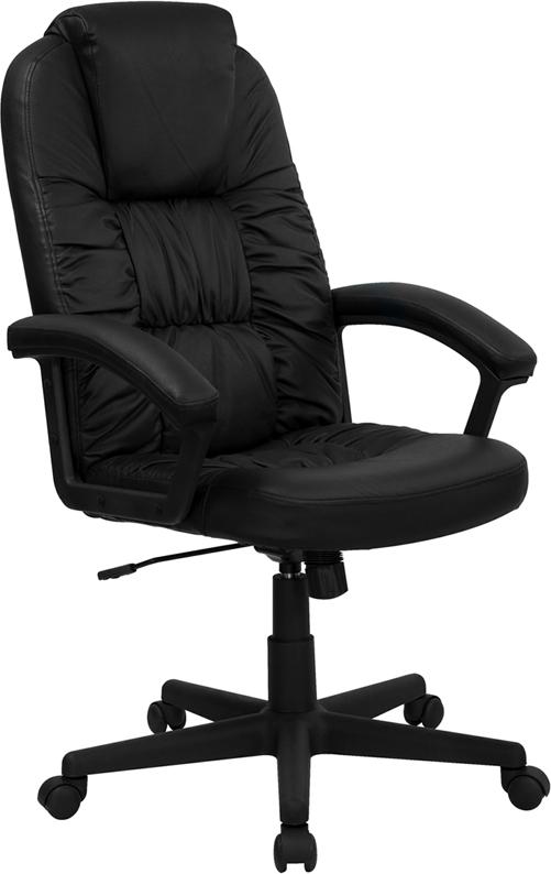 Flash Furniture High Back Black Leather Executive Swivel Chair with Arms – BT-983-BK-GG Sale