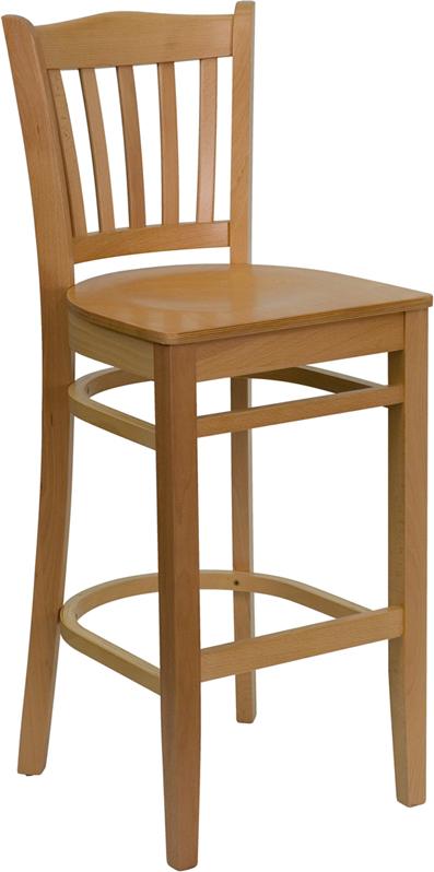 Flash Furniture HERCULES Series Vertical Slat Back Natural Wood Restaurant Barstool – XU-DGW0008BARVRT-NAT-GG Online