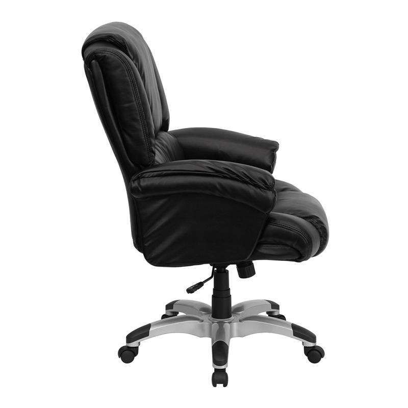 Flash Furniture High Back Black Leather OverStuffed Executive Swivel Chair with Fully Upholstered Arms – GO-958-BK-GG Supply