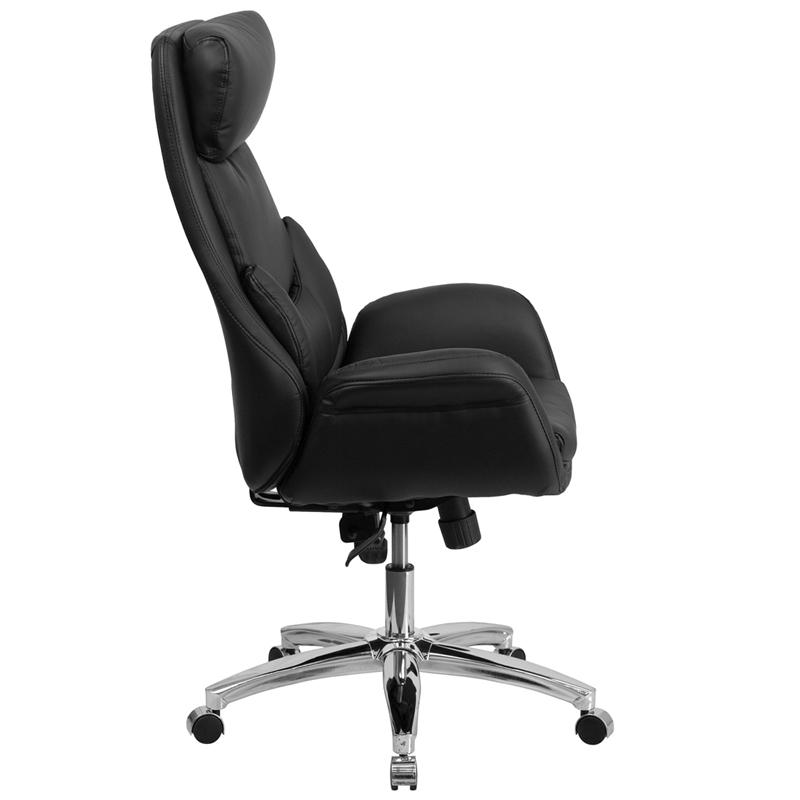 Flash Furniture High Back Black Leather Executive Swivel Chair with Lumbar Pillow and Arms – BT-90027OH-GG Discount