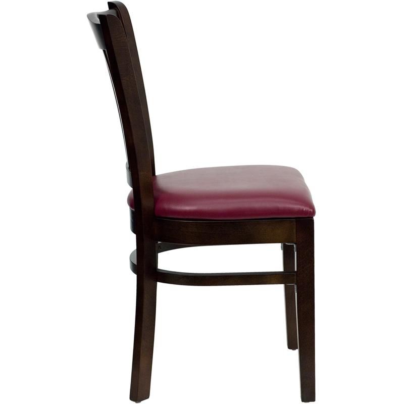 Flash Furniture HERCULES Series Vertical Slat Back Mahogany Wood Restaurant Chair – Burgundy Vinyl Seat – XU-DGW0008VRT-MAH-BURV-GG Sale