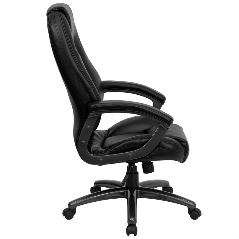 Flash Furniture High Back Black Leather Executive Swivel Chair with Deep Curved Lumbar and Arms – GO-7145-BK-GG Online Sale