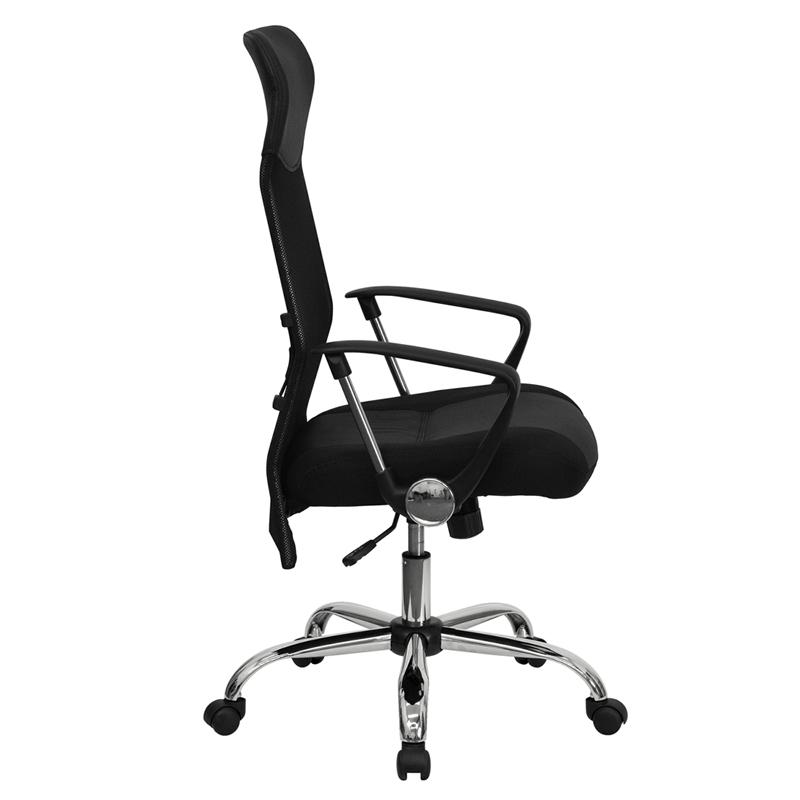 Flash Furniture High Back Black Leather and Mesh Swivel Task Chair with Arms – BT-905-GG Online