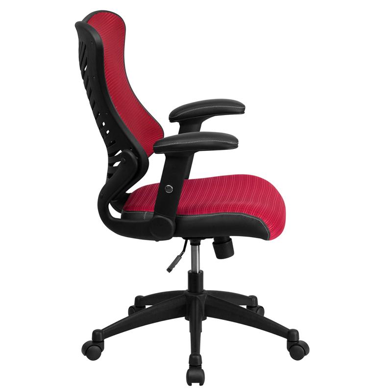 Flash Furniture High Back Designer Burgundy Mesh Executive Swivel Chair with Adjustable Arms – BL-ZP-806-BY-GG Sale
