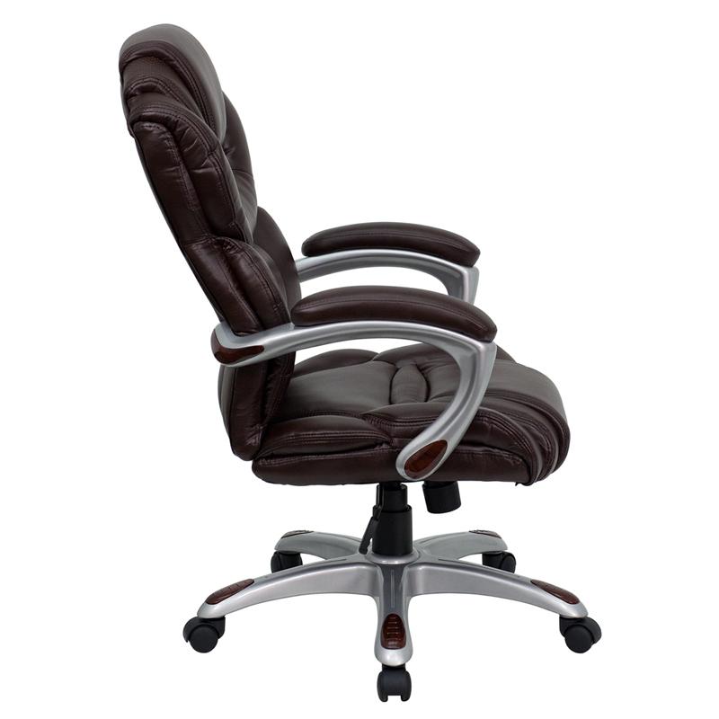 Flash Furniture High Back Brown Leather Executive Swivel Chair with Arms – GO-901-BN-GG Online now