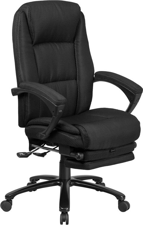 Flash Furniture High Back Black Fabric Executive Reclining Swivel Office Chair with Comfort Coil Seat Springs and Padded Arms – BT-90288H-BK-GG Supply