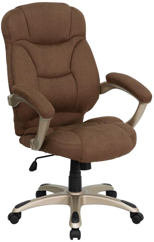 Flash Furniture High Back Brown Microfiber Contemporary Executive Swivel Chair with Arms – GO-725-BN-GG Online Sale