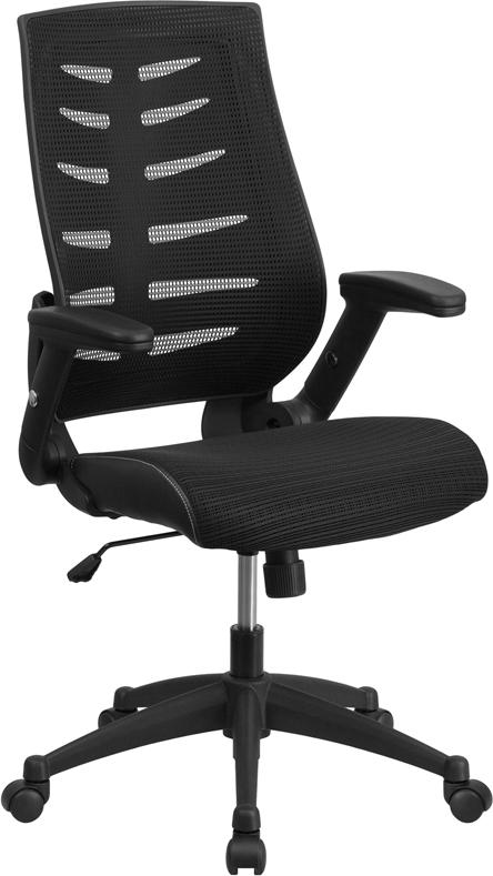 Flash Furniture High Back Designer Black Mesh Executive Swivel Chair with Height Adjustable Flip-Up Arms – BL-ZP-809-BK-GG Online Sale