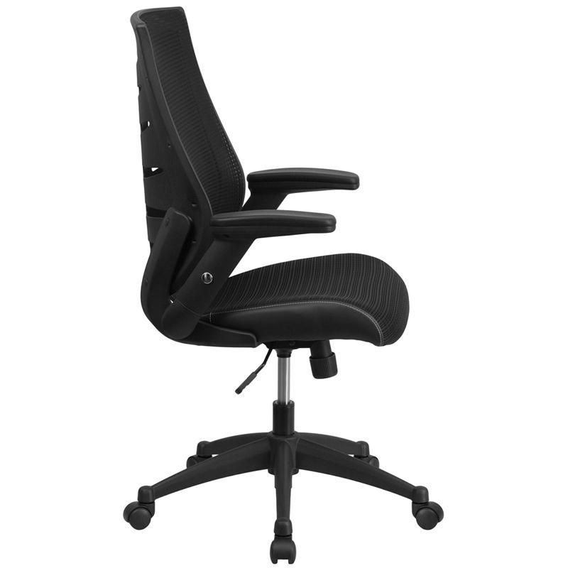 Flash Furniture High Back Designer Black Mesh Executive Swivel Chair with Height Adjustable Flip-Up Arms – BL-ZP-809-BK-GG Online Sale
