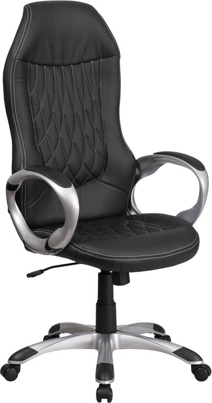 Flash Furniture High Back Black Vinyl Executive Swivel Chair with Arms – CH-CX0906H-BK-GG Sale