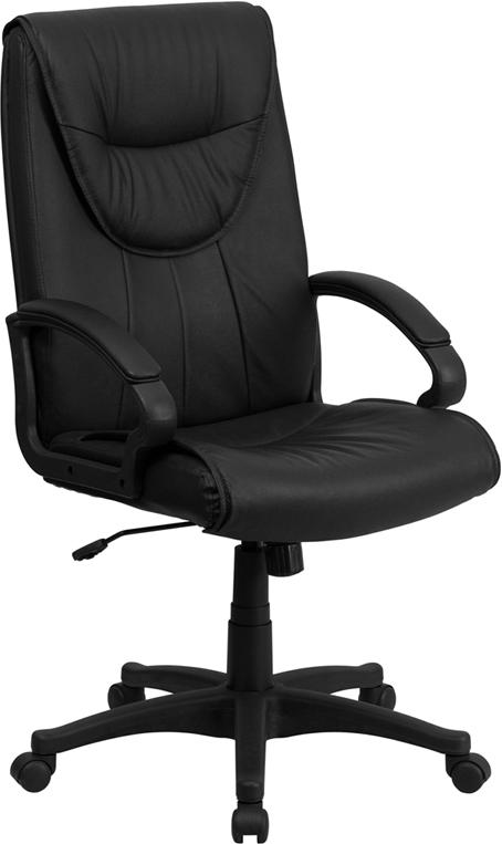 Flash Furniture High Back Black Leather Executive Swivel Chair with Arms – BT-238-BK-GG Supply