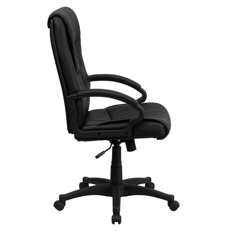 Flash Furniture High Back Black Leather Executive Swivel Chair with Arms – BT-238-BK-GG Supply