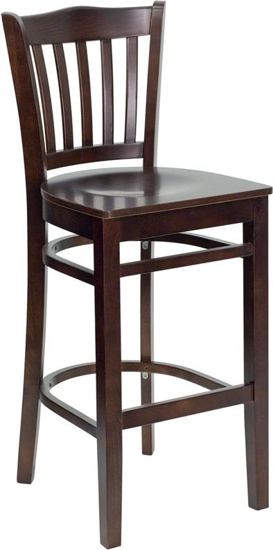 Flash Furniture HERCULES Series Vertical Slat Back Walnut Wood Restaurant Barstool – XU-DGW0008BARVRT-WAL-GG Online