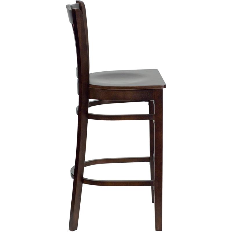 Flash Furniture HERCULES Series Vertical Slat Back Walnut Wood Restaurant Barstool – XU-DGW0008BARVRT-WAL-GG Online