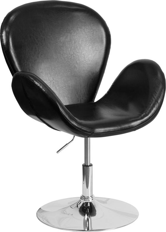 Flash Furniture HERCULES Trestron Series Black Leather Side Reception Chair with Adjustable Height Seat – CH-112420-BK-GG Online now