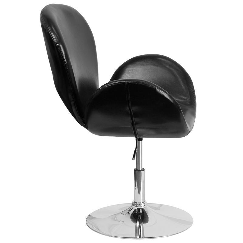 Flash Furniture HERCULES Trestron Series Black Leather Side Reception Chair with Adjustable Height Seat – CH-112420-BK-GG Online now