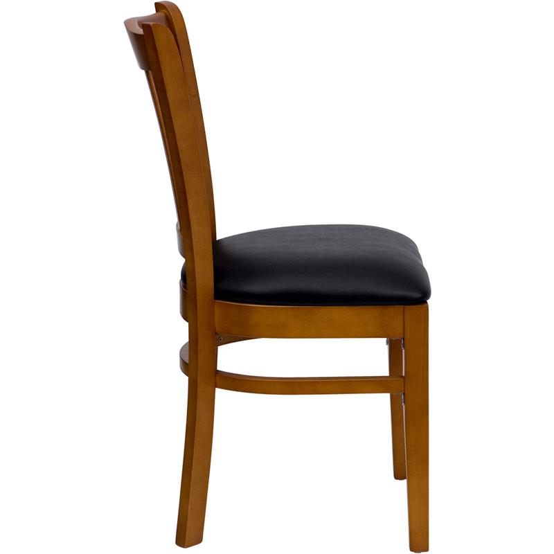 Flash Furniture HERCULES Series Vertical Slat Back Cherry Wood Restaurant Chair – Black Vinyl Seat – XU-DGW0008VRT-CHY-BLKV-GG Online