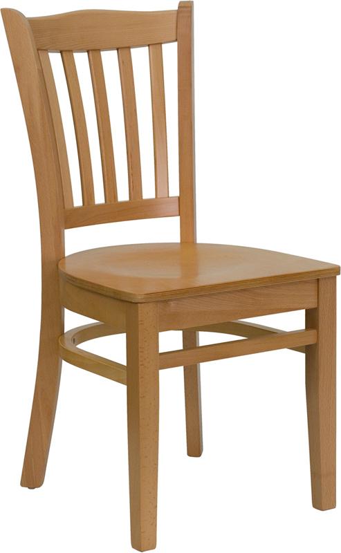 Flash Furniture HERCULES Series Vertical Slat Back Natural Wood Restaurant Chair – XU-DGW0008VRT-NAT-GG Online now
