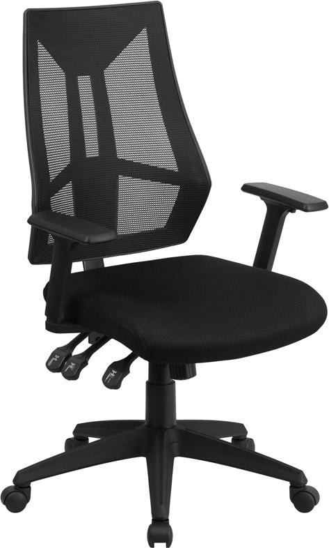 Flash Furniture High Back Black Mesh Multifunction Swivel Task Chair with Adjustable Arms – HL-0017-GG Online Sale