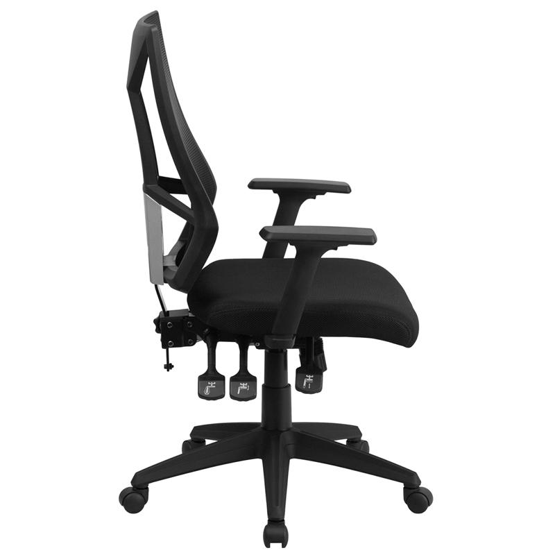 Flash Furniture High Back Black Mesh Multifunction Swivel Task Chair with Adjustable Arms – HL-0017-GG Online Sale
