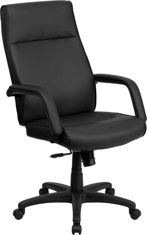 Flash Furniture High Back Black Leather Executive Swivel Chair with Memory Foam Padding and Arms – BT-90033H-BK-GG on Sale