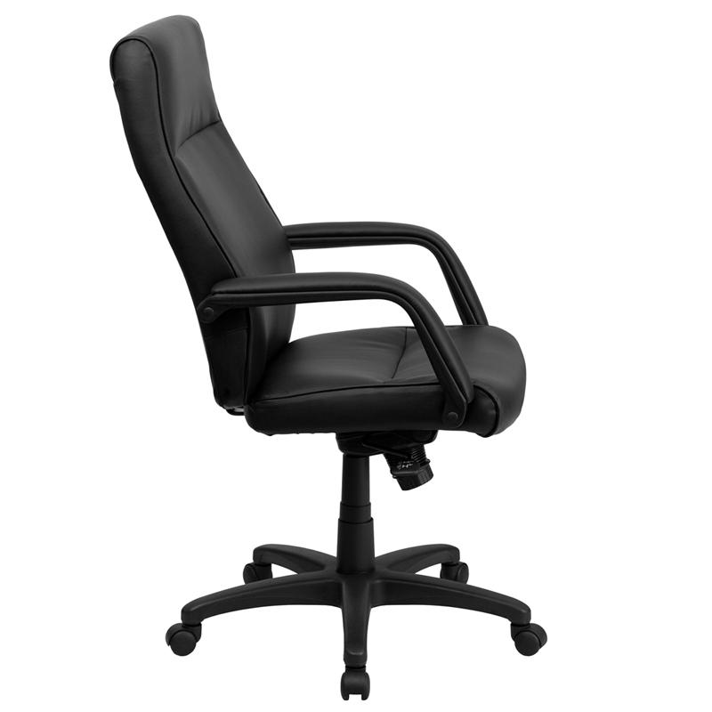 Flash Furniture High Back Black Leather Executive Swivel Chair with Memory Foam Padding and Arms – BT-90033H-BK-GG on Sale