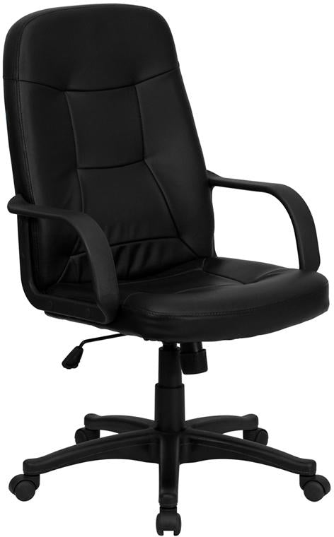Flash Furniture High Back Black Glove Vinyl Executive Swivel Chair with Arms – H8021-GG Fashion