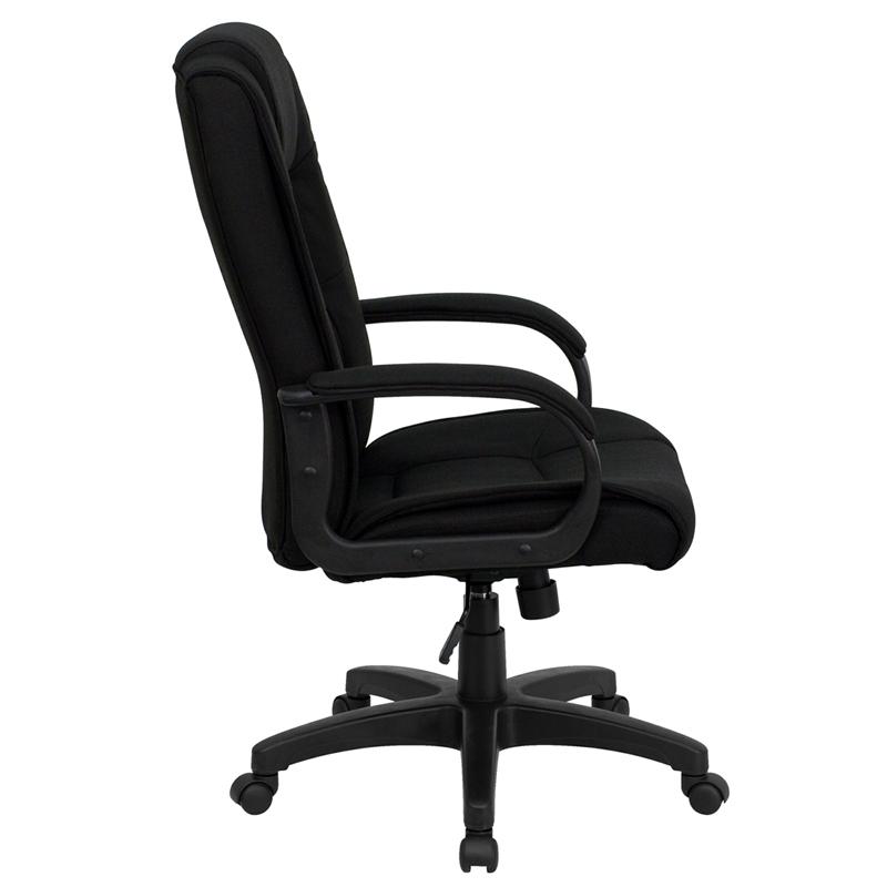 Flash Furniture High Back Black Fabric Executive Swivel Chair with Arms – GO-5301B-BK-GG Hot on Sale