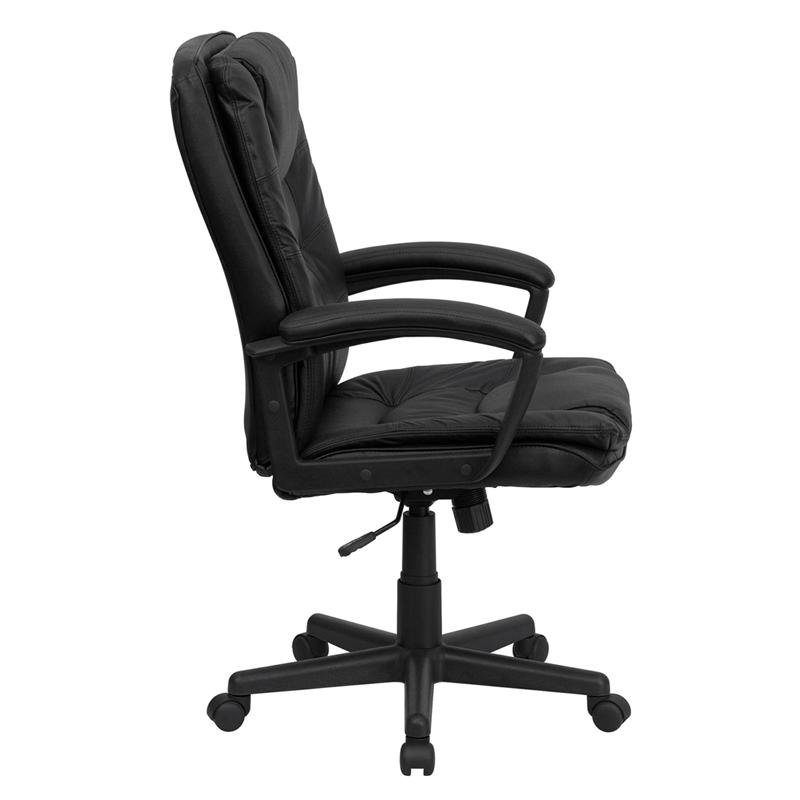 Flash Furniture High Back Black Leather Executive Swivel Chair with Arms – BT-2921-BK-GG on Sale