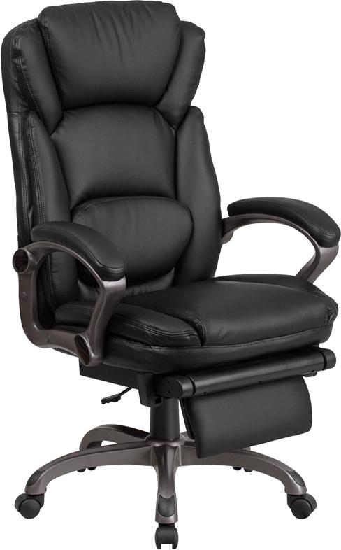 Flash Furniture High Back Black Leather Executive Reclining Swivel Chair with Outer Lumbar Cushion and Arms – BT-90279H-GG Online