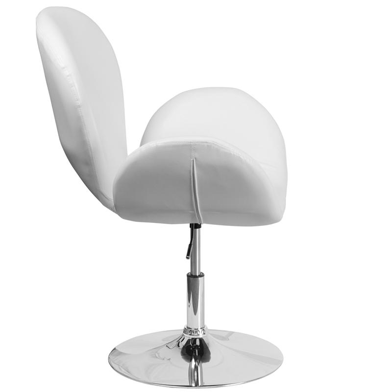 Flash Furniture HERCULES Trestron Series White Leather Side Reception Chair with Adjustable Height Seat – CH-112420-WH-GG on Sale