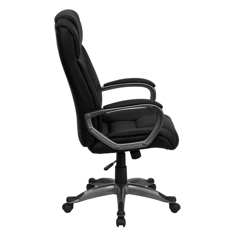 Flash Furniture High Back Black Leather Executive Swivel Chair with Arms – BT-9177-BK-GG Online now