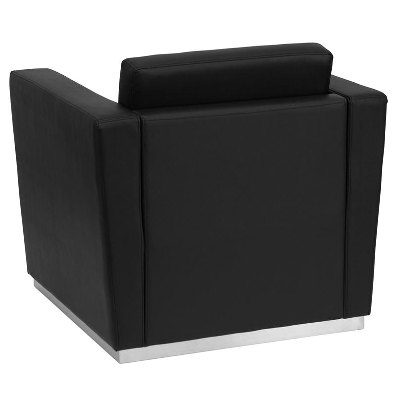 Flash Furniture HERCULES Trinity Series Contemporary Black Leather Chair with Stainless Steel Base – ZB-TRINITY-8094-CHAIR-BK-GG Fashion