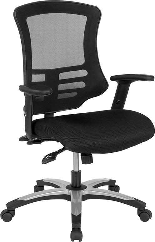 Flash Furniture High Back Black Mesh Multifunction Executive Swivel Chair with Molded Foam Seat and Adjustable Arms – BL-LB-8817-GG Online now