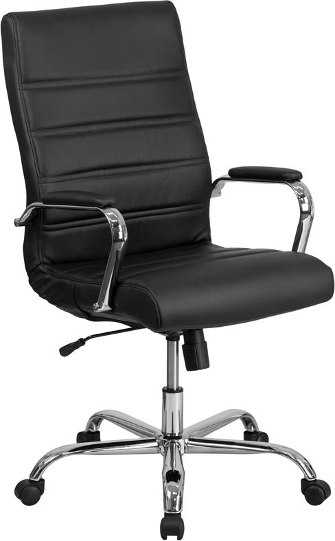 Flash Furniture High Back Black Leather Executive Swivel Chair with Chrome Base and Arms – GO-2286H-BK-GG Hot on Sale