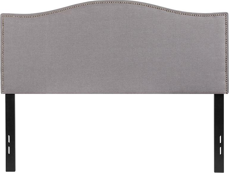 Flash Furniture Lexington Upholstered Full Size Headboard with Accent Nail Trim in Light Gray Fabric – HG-HB1707-F-LG-GG Discount