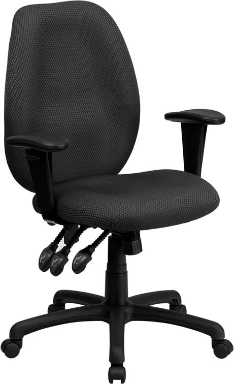 Flash Furniture High Back Gray Fabric Multifunction Ergonomic Executive Swivel Chair with Adjustable Arms – BT-6191H-GY-GG Discount