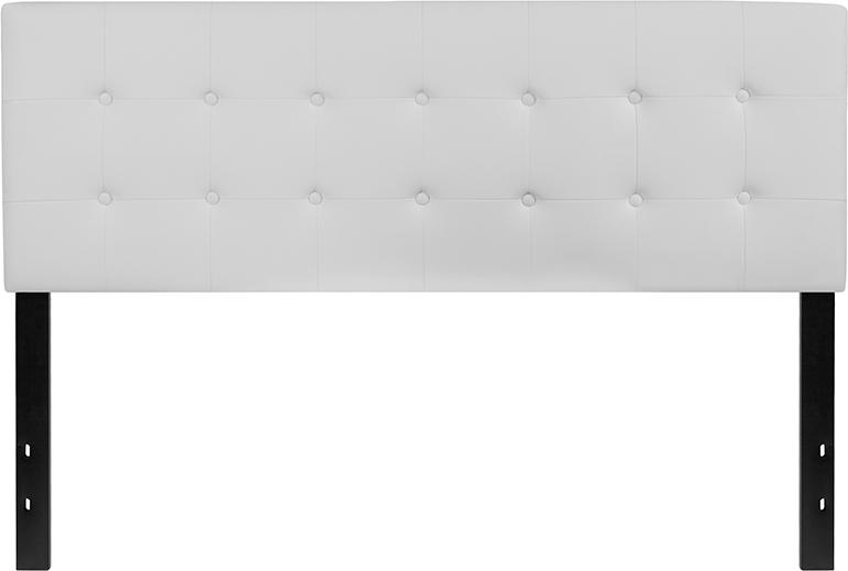 Flash Furniture Lennox Tufted Upholstered Queen Size Headboard in White Vinyl – HG-HB1705-Q-W-GG on Sale