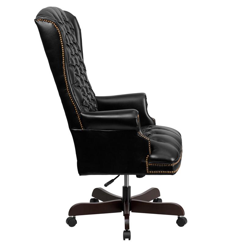 Flash Furniture High Back Traditional Fully Tufted Black Leather Executive Swivel Chair with Arms – CI-360-BK-GG Fashion
