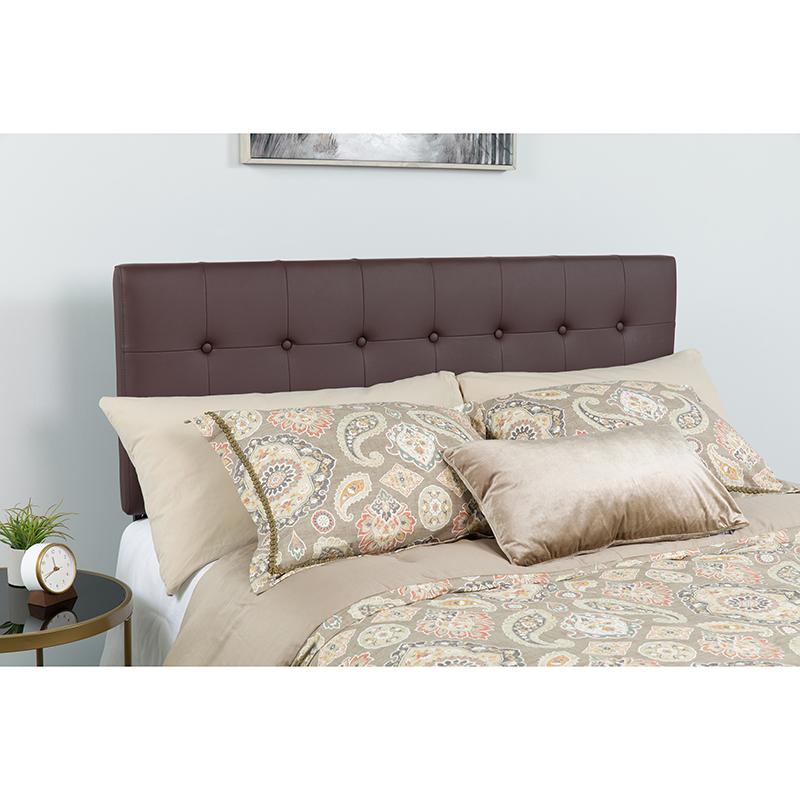Flash Furniture Lennox Tufted Upholstered Queen Size Headboard in Brown Vinyl – HG-HB1705-Q-BR-GG on Sale
