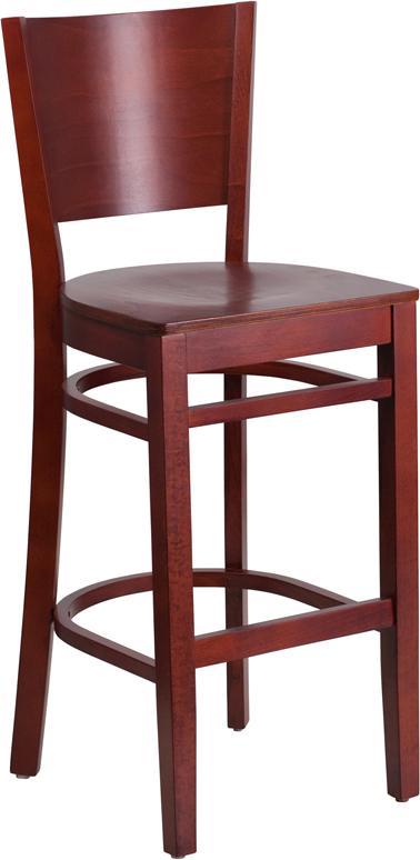 Flash Furniture Lacey Series Solid Back Mahogany Wood Restaurant Barstool – XU-DG-W0094BAR-MAH-MAH-GG Online Sale