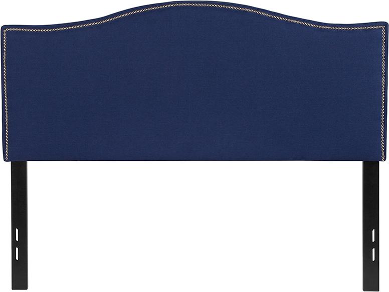 Flash Furniture Lexington Upholstered Full Size Headboard with Accent Nail Trim in Navy Fabric – HG-HB1707-F-N-GG Online