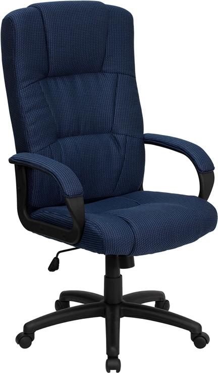 Flash Furniture High Back Navy Blue Fabric Executive Swivel Chair with Arms – BT-9022-BL-GG Supply